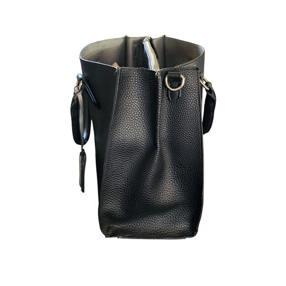 Kenneth Cole black leather satchel shoulder bag - Picture 3 of 7